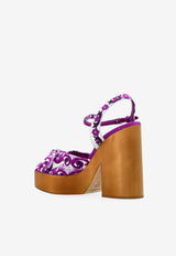 Dolce & Gabbana130 Majolica-Print Platform Sandals
