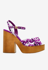130 Majolica-Print Platform Sandals