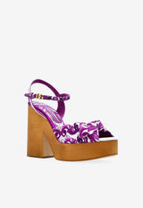 130 Majolica-Print Platform Sandals