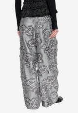 GANNI Vintage-Effect Wide-Leg Pants Gray W0401 6958-876