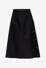 Moncler Belted Midi Skirt Black K20932D00011 598PB-999