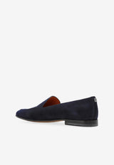 Split Suede Loafers in Navy