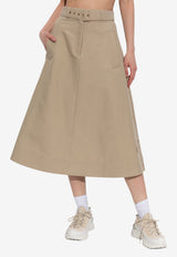 Moncler Belted Midi Skirt Beige K20932D00011 598PB-23S