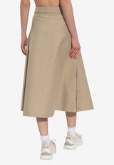 Moncler Belted Midi Skirt Beige K20932D00011 598PB-23S
