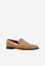 Split Suede Loafers in Beige