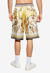 Shell-Motif Silk Boxer Shorts