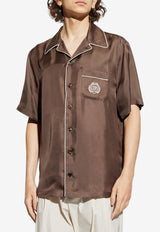 Dolce & GabbanaSilk Camp-Collar Shirt with Pocket