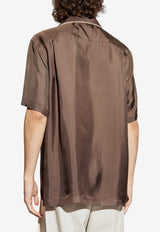 Silk Camp-Collar Shirt with Pocket