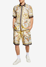 Shell-Motif Loose-Fit Silk Shirt