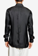 Solid White Silk Formal Shirt