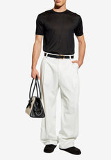 Silk Crewneck T-shirt in Black