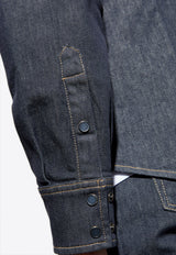 Dolce & GabbanaNavy Denim Snap-Button Shirt