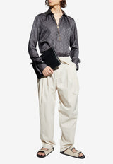 Silk Monogram Long-Sleeved Shirt