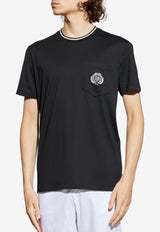 Crewneck T-shirt with Embroidered Pocket