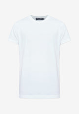 White T-shirt with Sub-Collar Logo