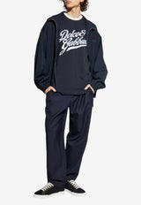 Velvet-Logo Navy Cotton T-shirt