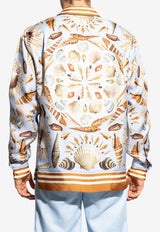 Shell-Print Silk Camp Shirt