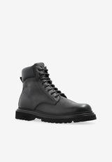 Grained Leather Ankle Boots