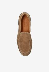 Dolce & GabbanaBeige Suede Slip-On Loafers