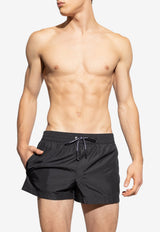 Dolce & GabbanaBlack Swim Shorts with Monogram