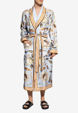 Dolce & Gabbana Seashells Print Silk Twill Robe Multicolor G031TT HI1ZB-HC5PK