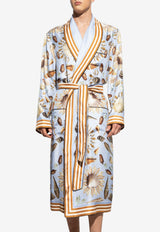 Dolce & Gabbana Seashells Print Silk Twill Robe Multicolor G031TT HI1ZB-HC5PK