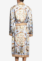 Dolce & Gabbana Seashells Print Silk Twill Robe Multicolor G031TT HI1ZB-HC5PK