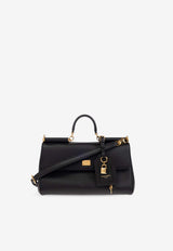 Dolce & Gabbana Medium My Sicily Calf Leather Handbag Black BB7782 B7321-80999
