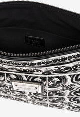 Dolce & Gabbana Majolica Print Clutch Bag Monochrome BM2296 AG086-IU3TN