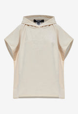 Balmain Embroidered Logo Beach Poncho Cream BKP472400 0-105