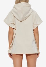 Balmain Embroidered Logo Beach Poncho Cream BKP472400 0-105