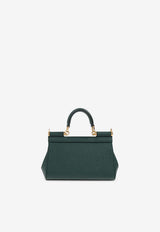 Dolce & Gabbana Mini Sicily Dauphine Leather Handbag Green BB7116 B1001-87399