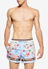 Dolce & Gabbana Printed Shells Swim Shorts Multicolor KĄPIELOWE M4F34T FIM60-HC5PJ