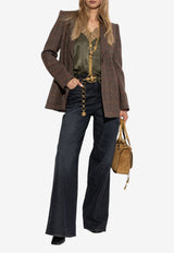 Chloé Logo Patch Wide-Leg Washed Jeans Blue CH25ADP02 156-075