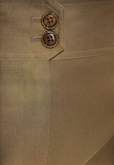 Tom Ford Wide-Leg Silk Tailored Pants Green PAW634 FAX1521-FG501