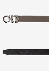 Ferragamo Double-Sided Leather Belt Gray 67A161 DOUBLE ADJUS 786005-CONCRETE
