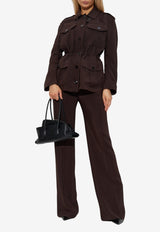 Tom Ford Drawstring-Waist Field Jacket with Epaulettes Brown CS1282 FAX1513-KB800