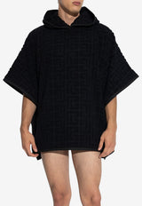Balmain Monogram Jacquard Beach Poncho Black BWP471680 0-001
