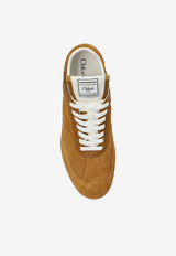 Chloé Kick Suede Low-Top Sneakers Brown CHC25A07I MS-273