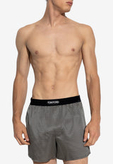 Tom Ford Polka Dots Silk Boxer Shorts Gray T4LE42080 0-009
