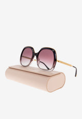 Chloé Leia Round Sunglasses Burgundy CH0327S 0-007