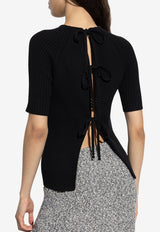 Tory Burch Ribbed Knit Top Black 168784 0-001