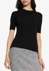 Tory Burch Ribbed Knit Top Black 168784 0-001
