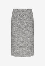 Tory Burch Tweed Midi Pencil Skirt Gray 170830 0-002