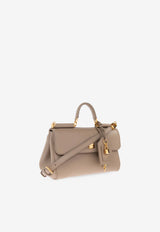 Dolce & Gabbana Medium My Sicily Calf Leather Handbag Beige BB7782 B7321-8I399