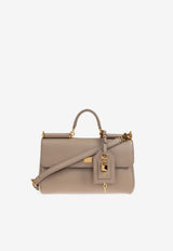 Dolce & Gabbana Medium My Sicily Calf Leather Handbag Beige BB7782 B7321-8I399
