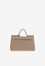 Dolce & Gabbana Medium My Sicily Calf Leather Handbag Beige BB7782 B7321-8I399