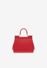 Dolce & Gabbana Small Sicily Dauphine Leather Handbag Red BB6003 B1001-80303