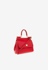 Dolce & Gabbana Small Sicily Dauphine Leather Handbag Red BB6003 B1001-80303