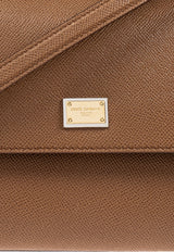 Dolce & Gabbana Large Sicily Dauphine Leather Handbag Brown BB6002 B1001-8M417